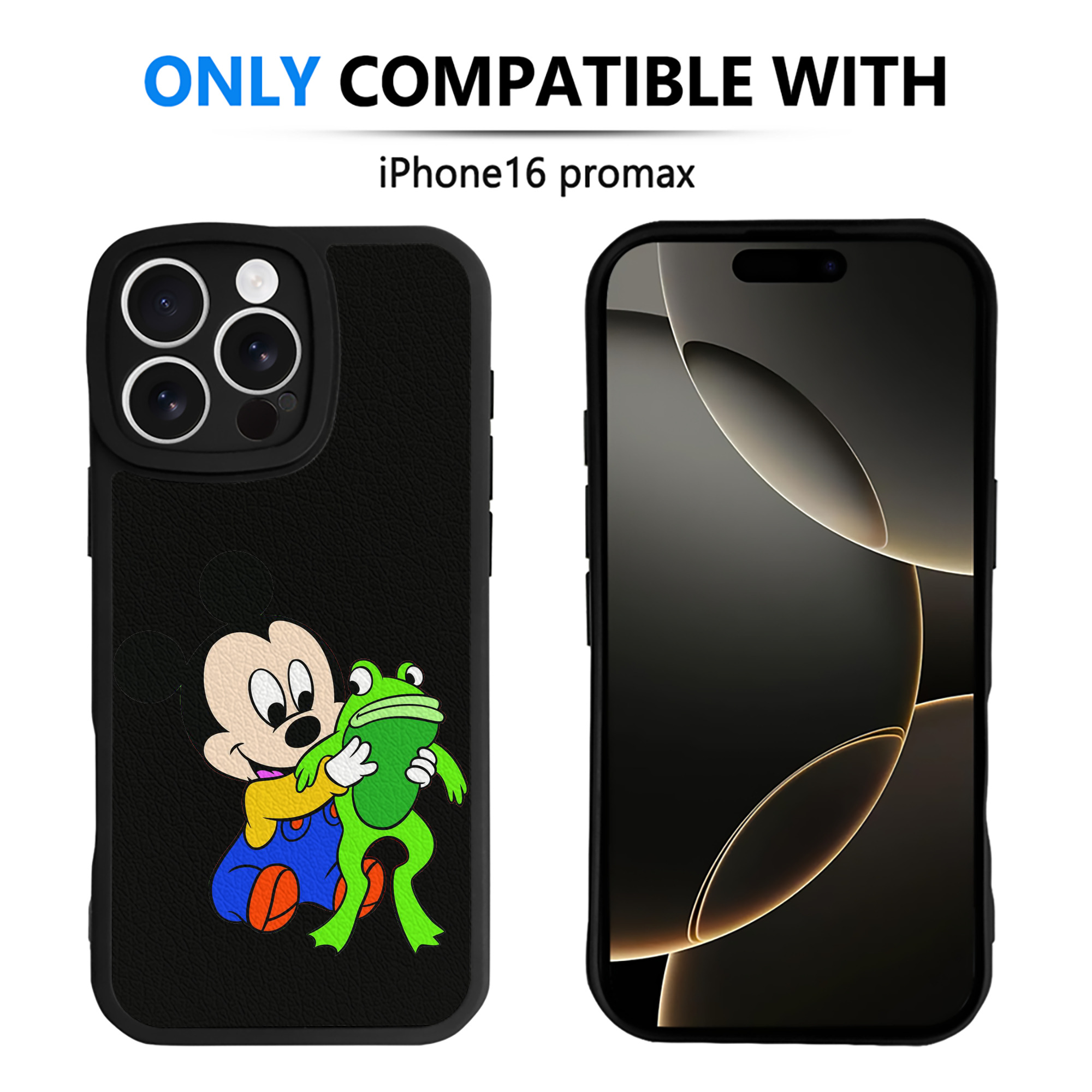 （画像用） ミッキーマウス Mickey Mouse 【iPhone 16シリーズ対応】シリコンスマホケース（レザー調） 材質：シリコン